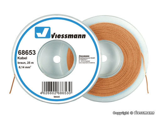 Viessmann H0/TT/N 68653 Kabel braun, 0,14 mm², 25 m